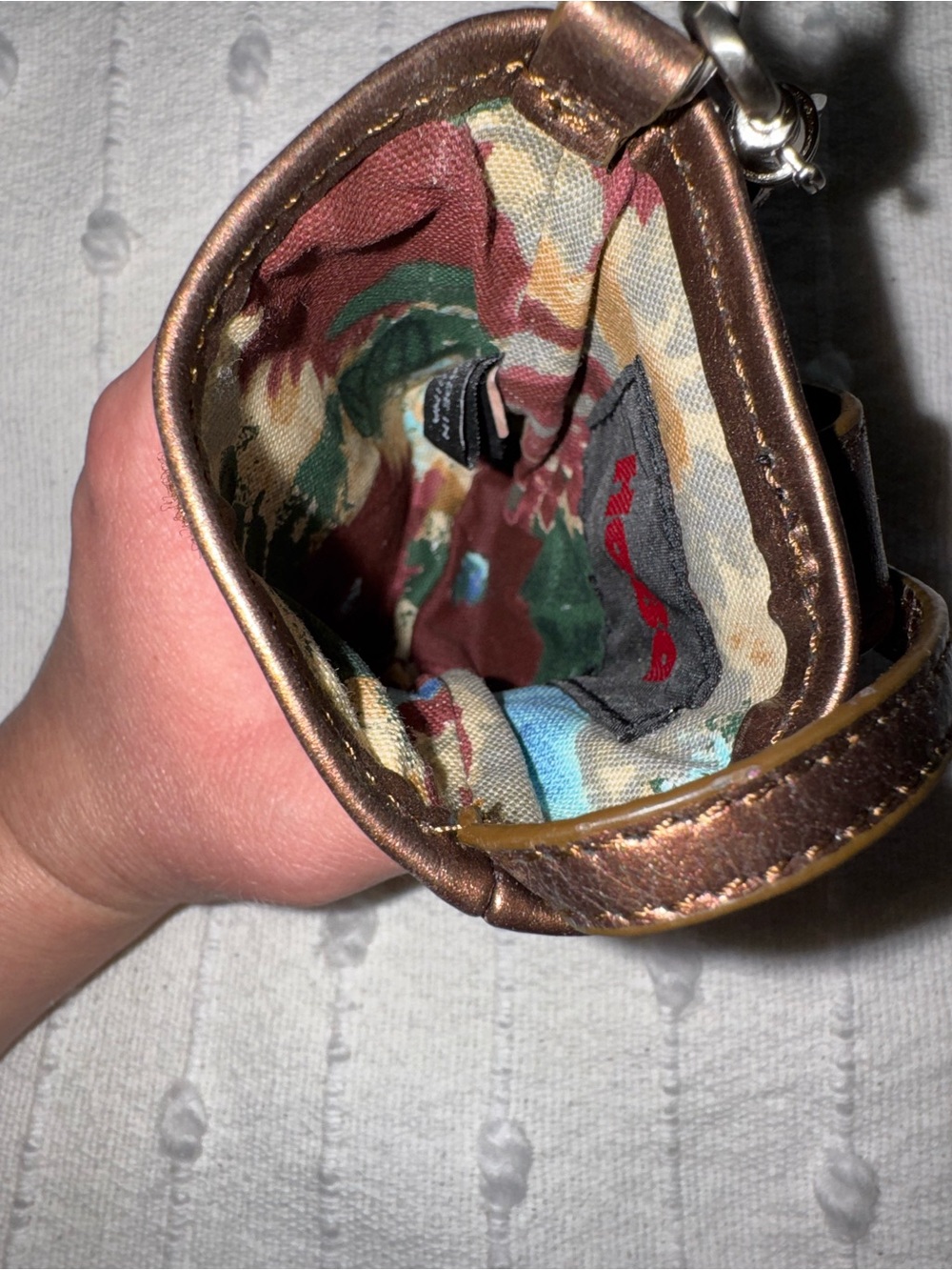 NWOT Hobo International Leather Accessory Holder Bag Case with Strap Gold Bronze - Picture 4 of 6